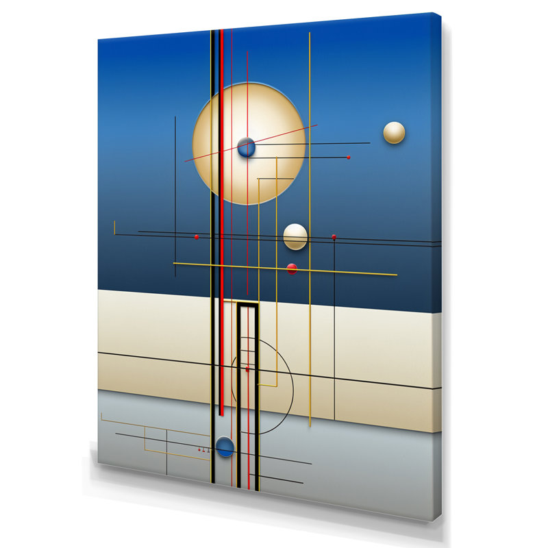 Futuriste minimalisme - pleine lune, H 20 po x l 12 po x P 1 po, Toile tendue