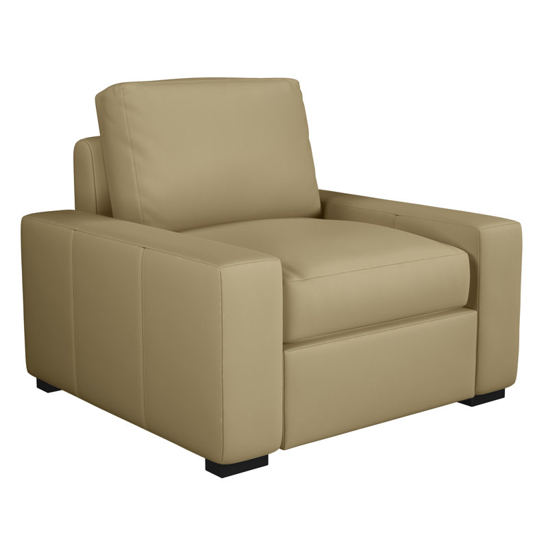 Fauteuil club Alburga, Cuir véritable beige