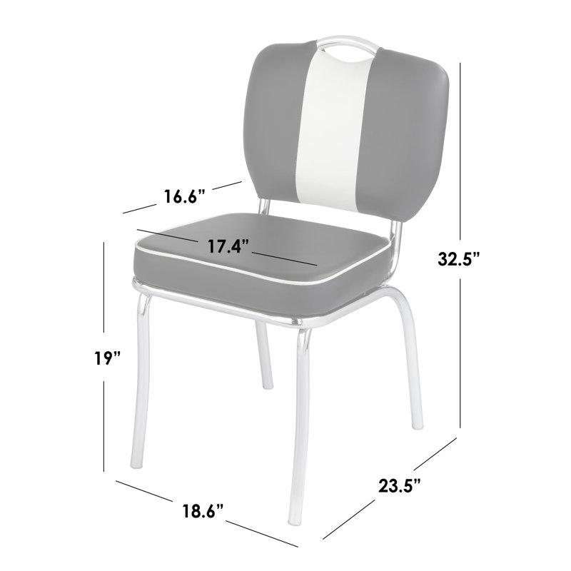 Sherly Upholstered Retro Side Chair, Green/White