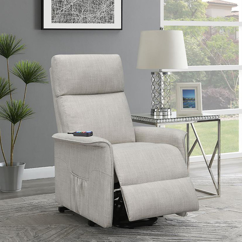 Fauteuil inclinable beige lève-personne avec télécommande câblée, Beige