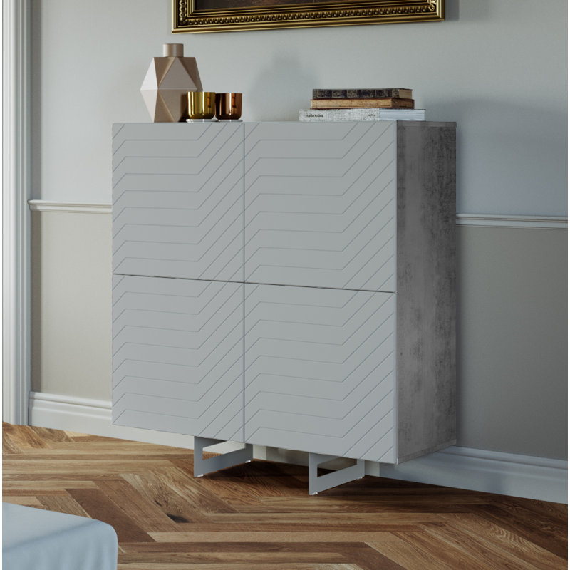 Banjarmasin 110cm Sideboard, Concrete/Grey
