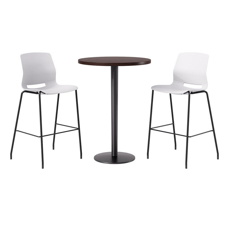 2 - Person Bar Height Dining Set, White/Black, Espresso