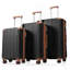 Ensembles de bagages 3 pièces, valises rigides durables en ABS rigide avec roues pivotantes doubles 20/24/28 pouces (brun noir)