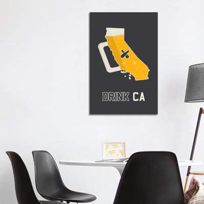 Drink CA - California Beer Print 1 Piece Wrapped Canvas Wall Art