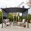 Pergola d'extérieur 12 x 9 pi avec abat-jour rétractable - Structure en acier pour terrasses 12 x 9 pi, réunions de famille