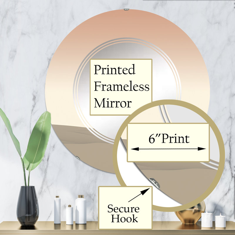Zyaun - Miroir mural moderne rond, 32 po x 32 po