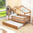 Twin Wooden House Bed With Twin Trundle And Guardrails-1776238026
