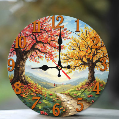 Colorful Autumn Landscape Wall Clock Decorative Art