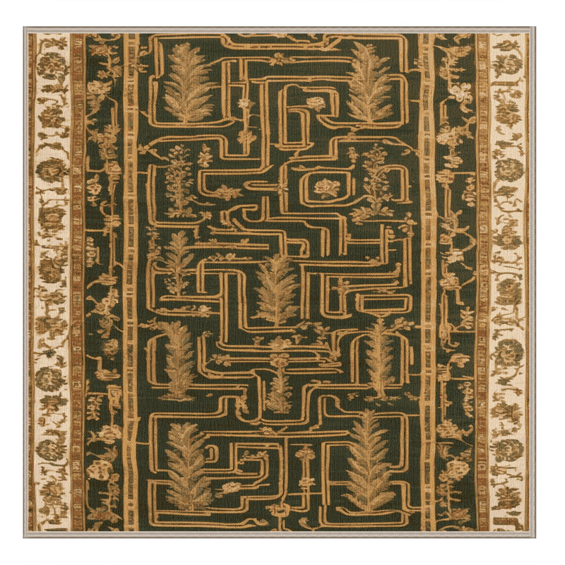 Tapis brun français lavable à la machine, Carré 7 pi