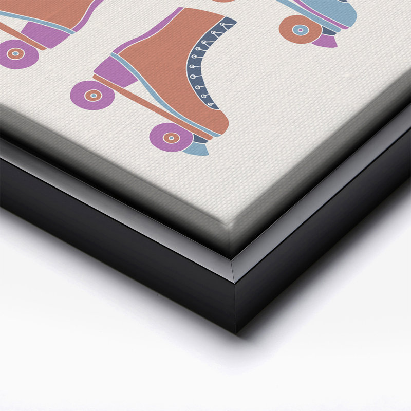 Groovy Roller Skates No2, 12"H x 16"W, Canvas, Black Framed