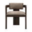 Fauteuil de salle à manger Lyddia de style néoclassique moderne, rembourré, avec structure en bois cannelé, largeur 60 cm (23,5 po).-135068430-135068433