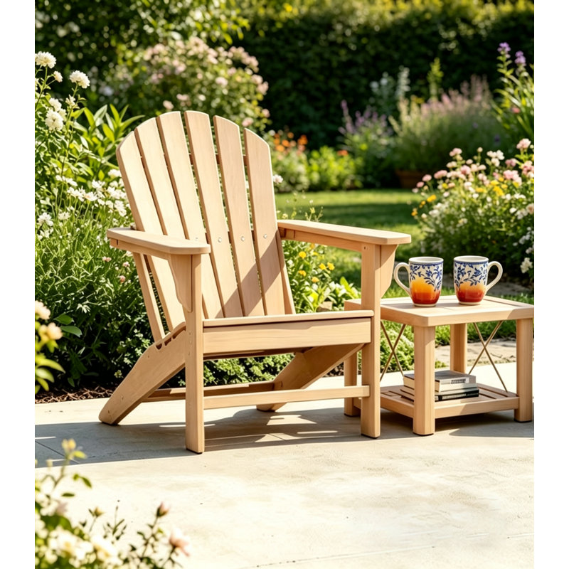 Makowski Outdoor Adirondack Chair, Beige
