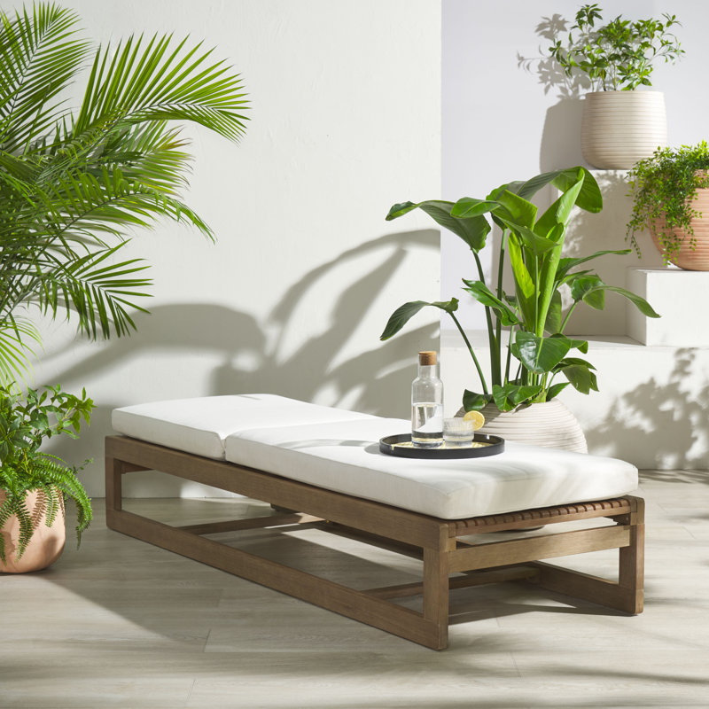Landen Eucalyptus Outdoor Chaise Lounge