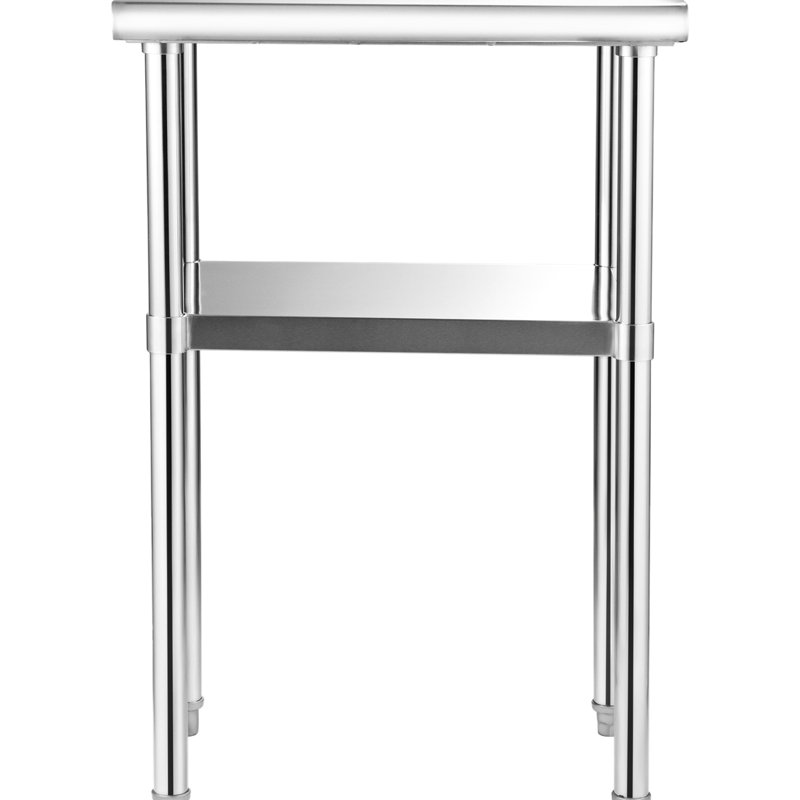 Table de travail commerciale en acier inoxydable, capacité de 600 lb, tablette inférieure de 200 lb, hauteur réglable, idéale pour la cuisine et la cour 24 X 18 36 pouces - charge, pieds stables, restaurant