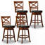 Ensemble de 4 tabourets de bar 25 po avec dossier et siège rembourrés en similicuir 25 po-1158174183-1158174182