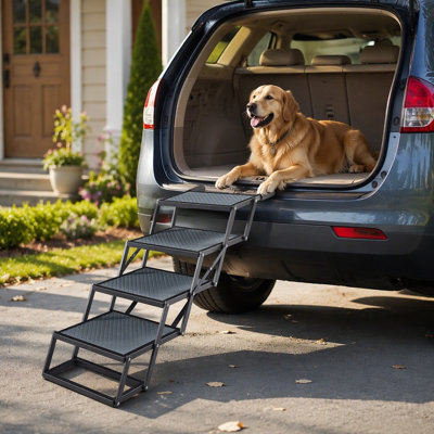 Rampe pliable pour chien avec escalier pour chien et surface antidérapante