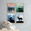 «Moose Mountain Mountain», ensemble de 4 animaux encadrés sur papier, impression encadrée sur papier, 4 pièces-93012002-93012005