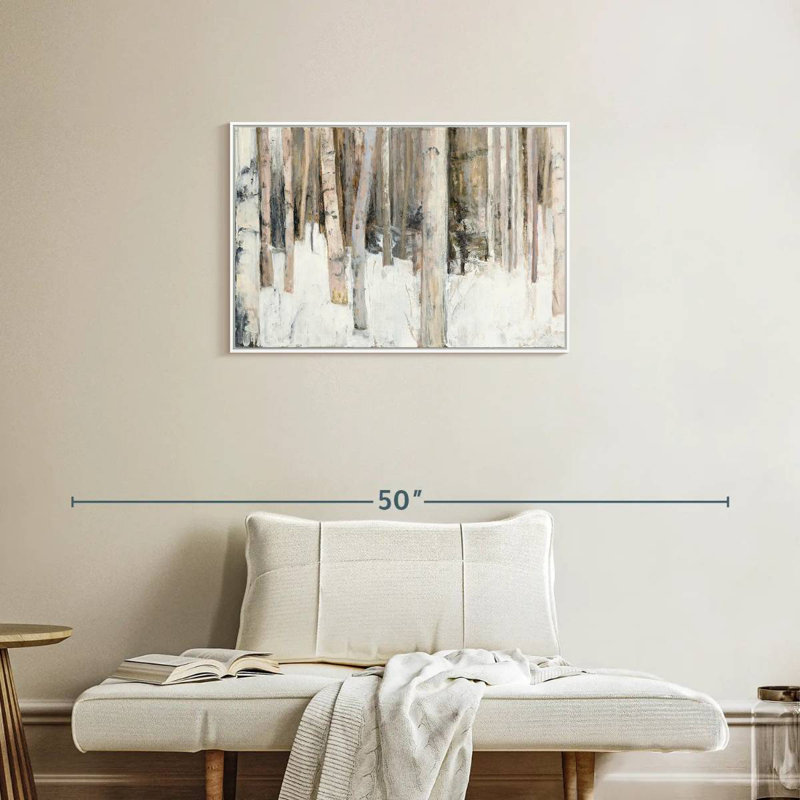 Lumière chaude d'hiver III, Cadre flottant blanc, 31 po x 21 po