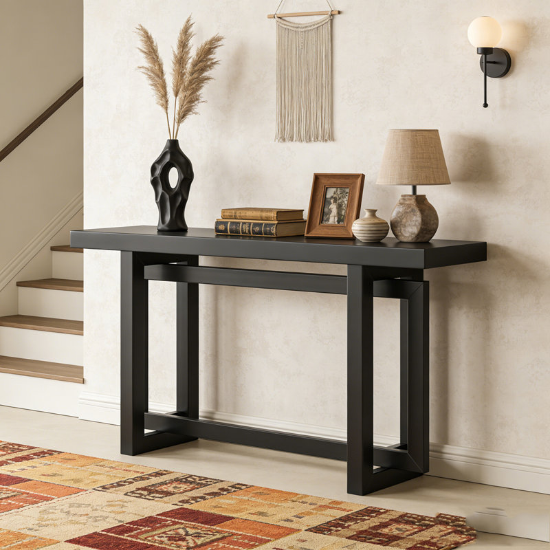59.1'' Painted Entryway Table Console Table, Black