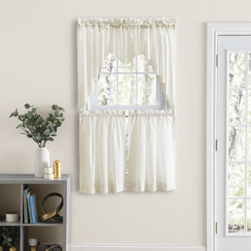 Placide Window Valance, Ivory, 84" W x 36" L