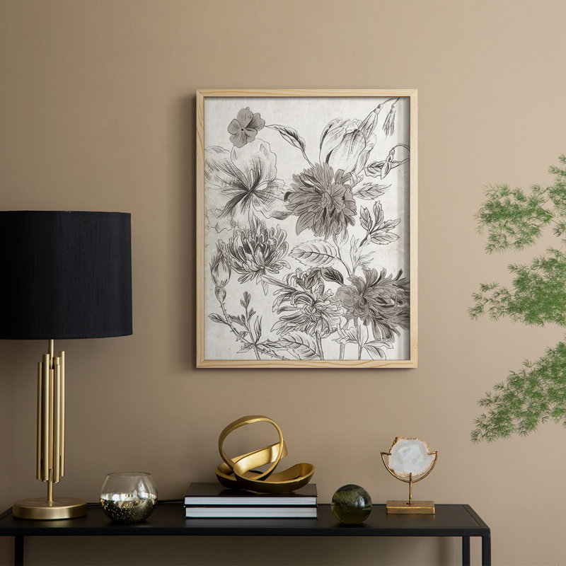Potpourri Impression II Framed Print - Solid Wood, Natural, 11" H x 9" W