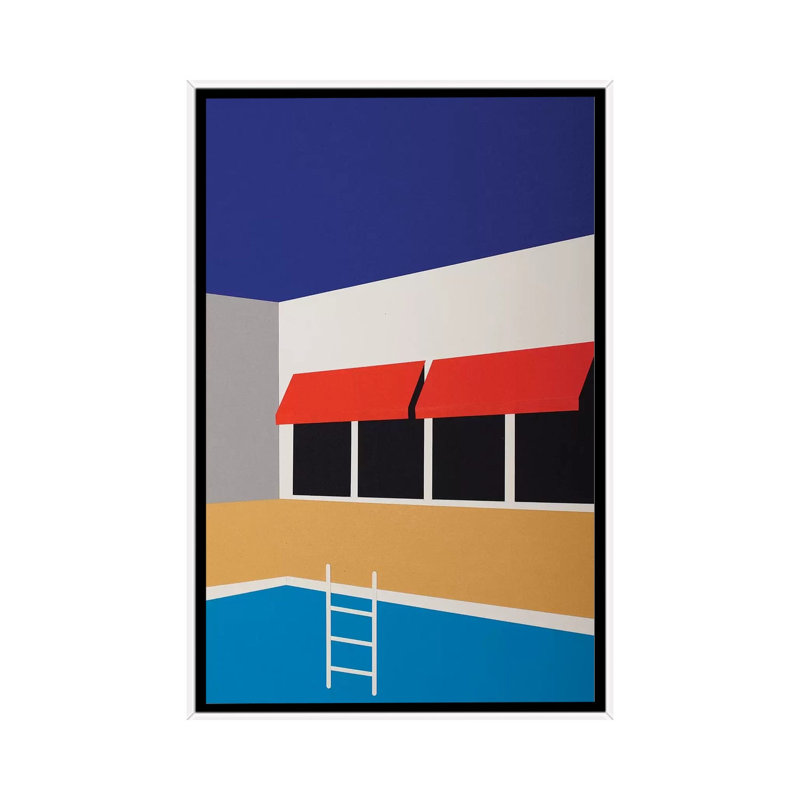 Palm Springs Pool House I 1 Piece Wall Art on Canvas, 66.04 cm H x 45.72 cm W x 4.445 cm D, White