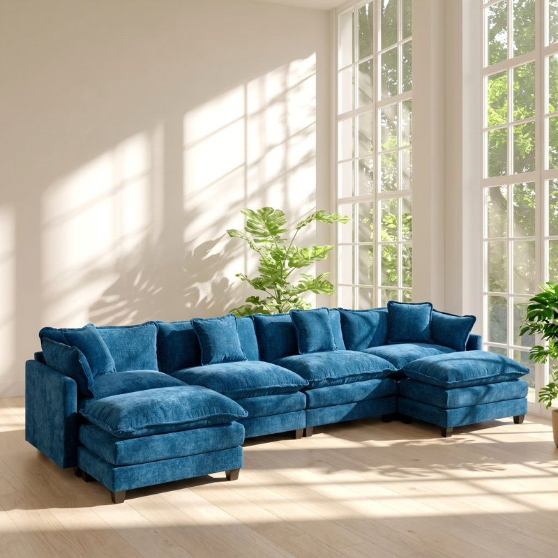 Canapé modulaire 4 places en chenille l 35 po x P 149,6 po x H 33,1 po A&A Furniture