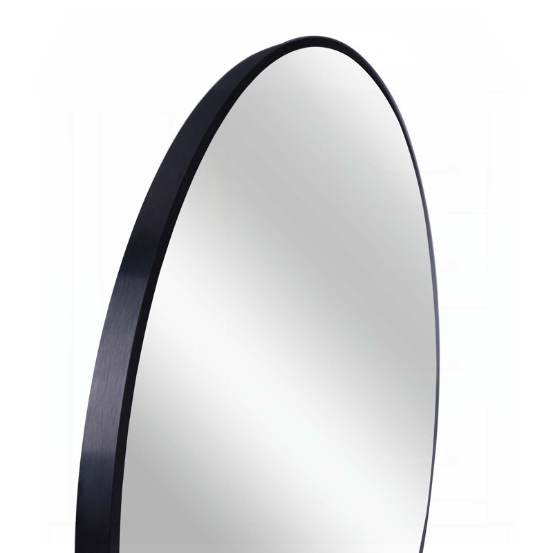 Miroir rond mural de haute qualité avec conception incassable et installation facile pour le décor de la salle de bain, Noir