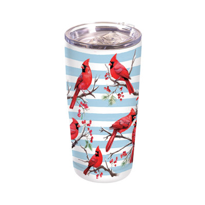 Winter Cardinals Stainless Steel Travel Tumbler & Gift Box, 20oz.