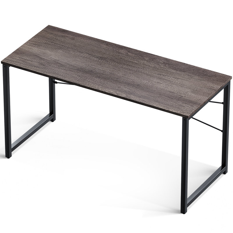 Djellona Metal Base Writing Desk, 29.13" H x 55.12" W x 19.68" D, Oak Gray/Black