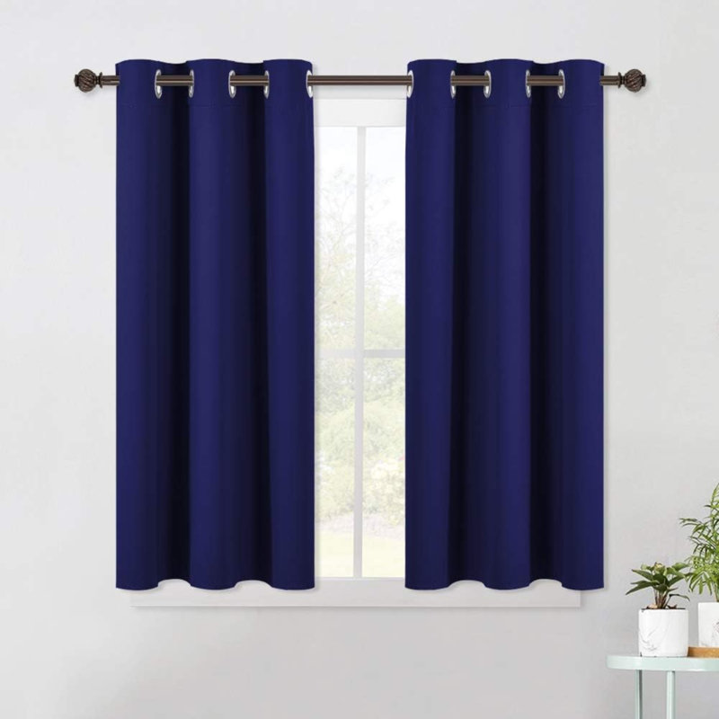 Blackout Curtain Pair, 42" W x 45" L, Navy Blue