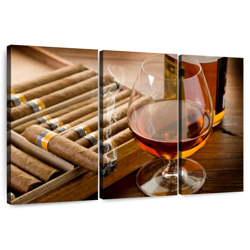 Senne, alcool cubain et cigare, H 28 po x l 45 po