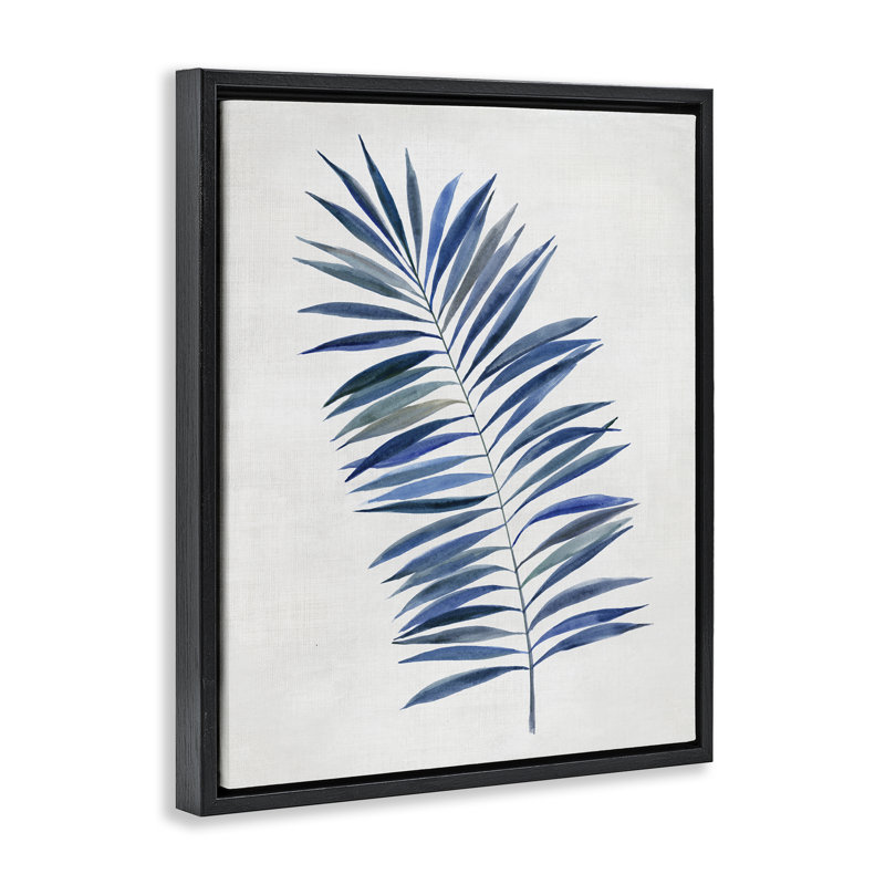  Art mural simple sur toile flottante encadrée de feuilles de palmier par Hannah Dawson, H 31 po x l 25 po