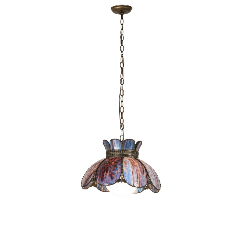 1 - Light Pendant, Brown/Blue/Purple