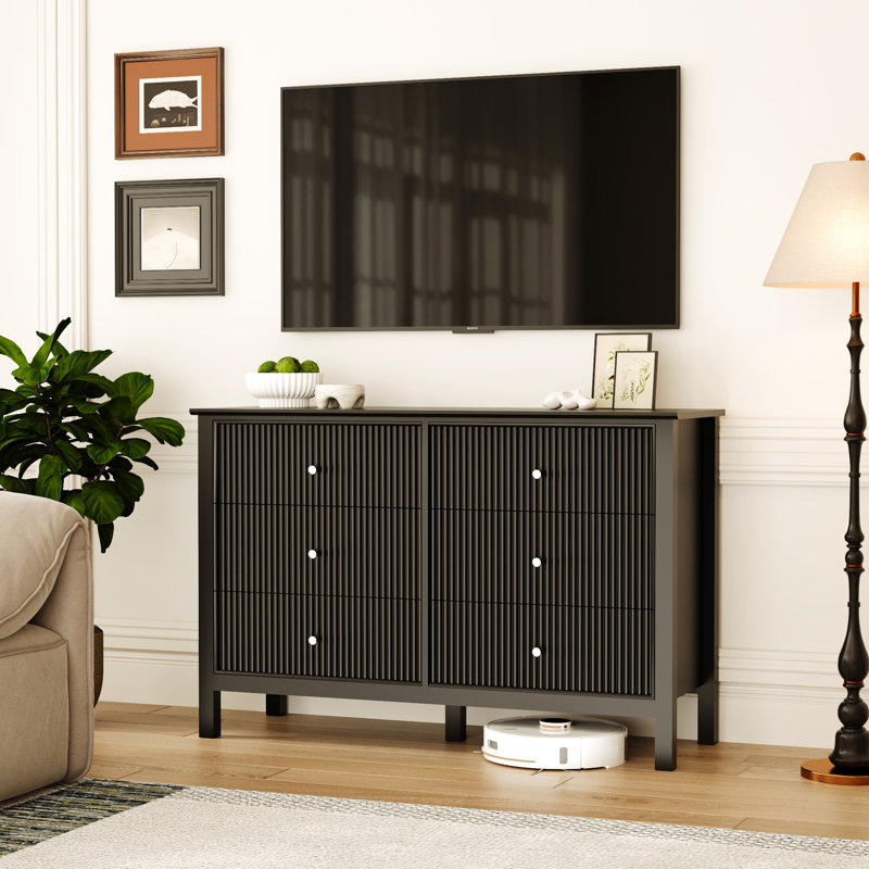 Commode 6 tiroirs Modern, Noir