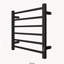 Chauffe-serviettes électrique 6 barres, porte-serviettes mural avec minuterie, noir mat