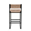 Ensemble de 2 tabourets de bar avec tabourets tissés à la main en corde de papier pour Kichen Island, bar et comptoir-1293998346