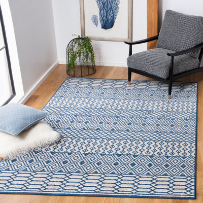 Geometric Navy Area Rug