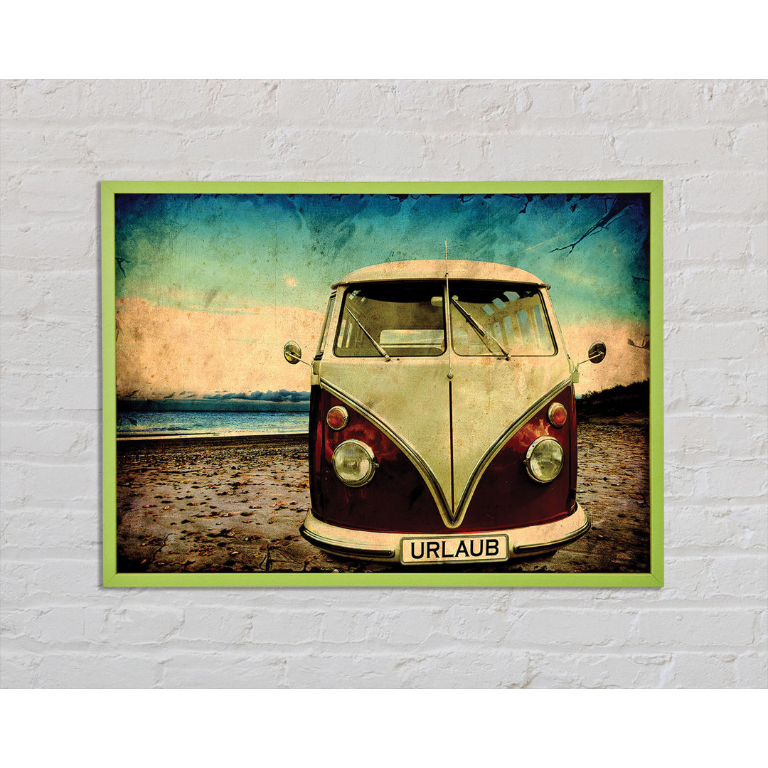 Strand VW Camper Van Gerahmter Druck Wandkunst