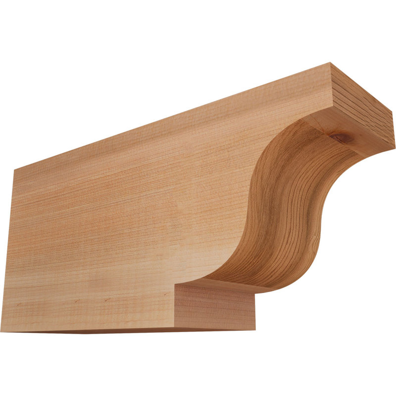 3 1/2"W x 6"H x 12"L Newport Smooth Rafter Tail, Western Red Cedar, 6" H x 12" W x 3.5" D, Western Red Cedar