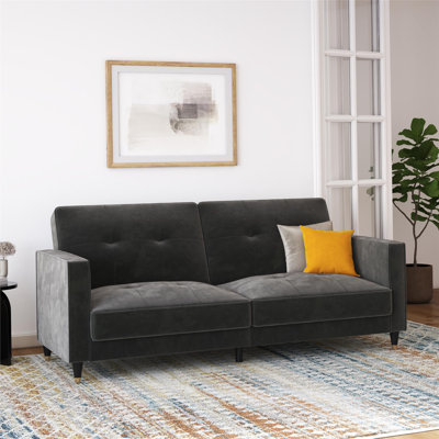 Novelle 81" Velvet Square Arm Convertible Sofa