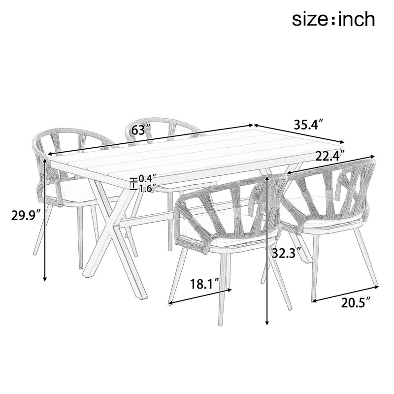 Contemporary Outdoor Table Tennis With Pe Chairs And Weather- &, Dark Yellow