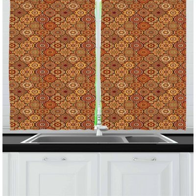 Damask Tailored Kitchen Curtain
