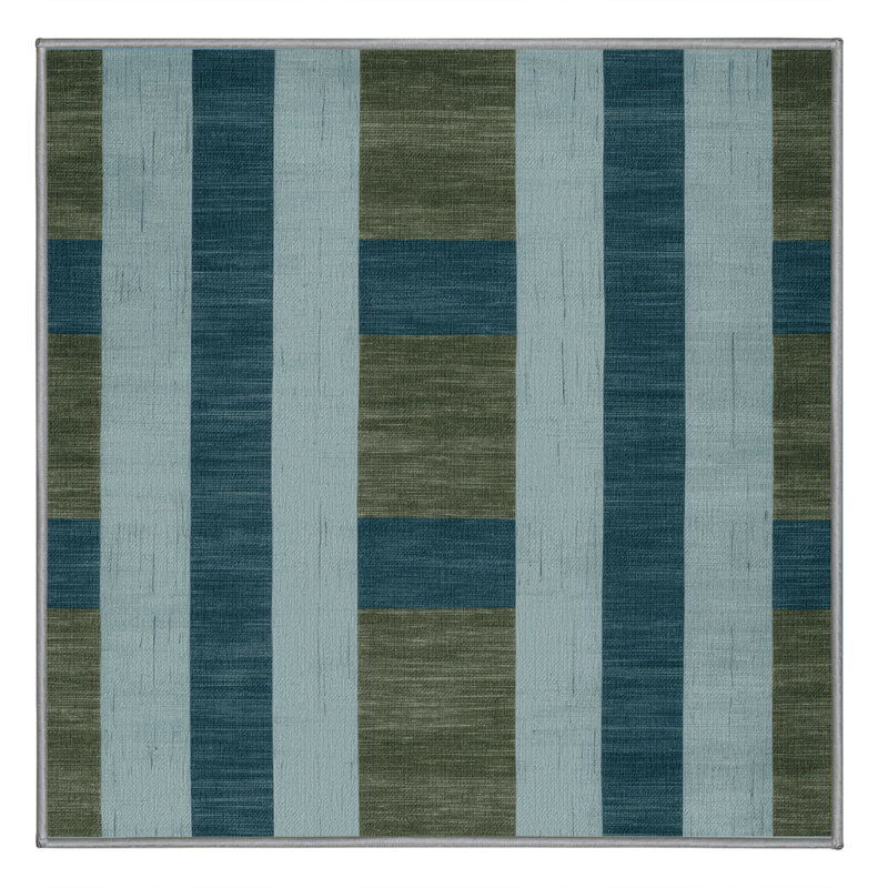 Machine Washable Botanical Brown Area Rug, Square 5'