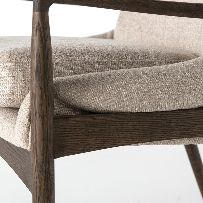 Braden Upholstered Arm Chair, White Teddy