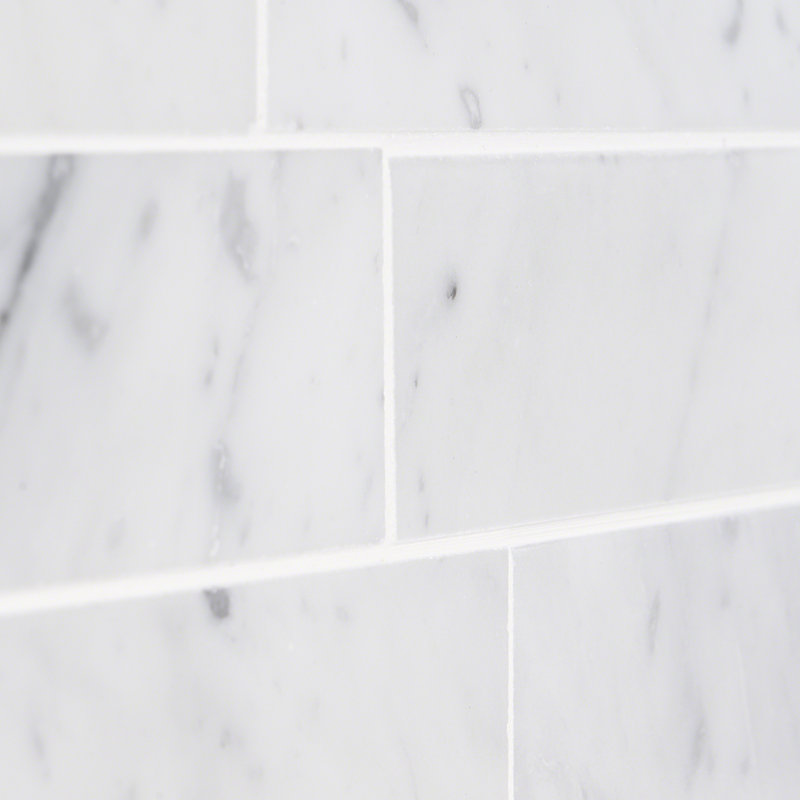 Carreau de mur de métro aspect marbre 2 "x 8" Carrara Carrara