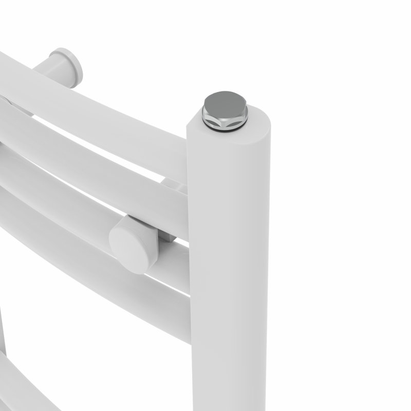 Gorrell Curved Towel Rail Heated Towel Rails, White, 100cm H x 30cm W x 3.4cm D