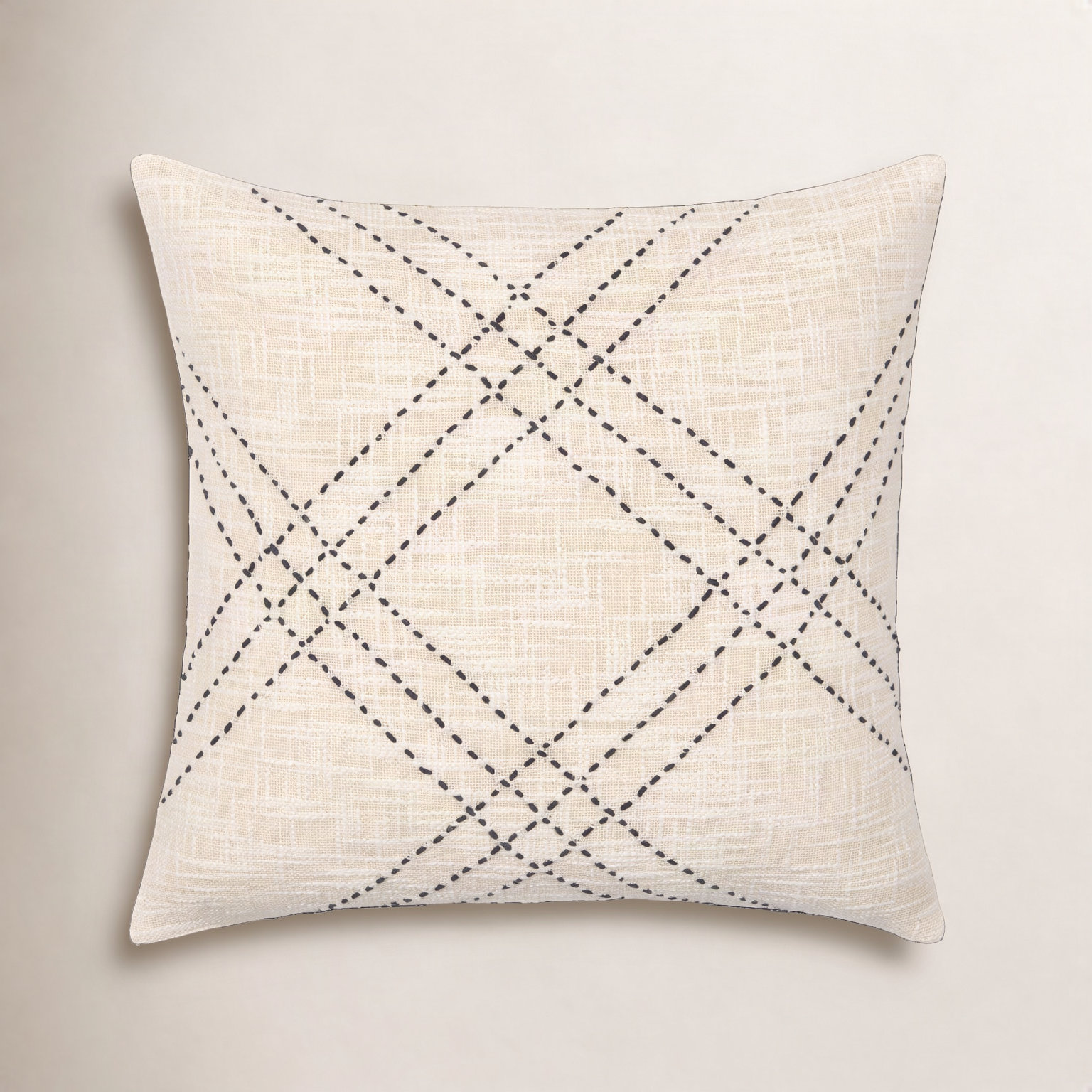 Frida Embroidered Cotton Throw Pillow, 18" x 18"