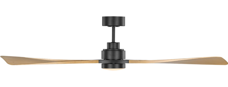 Trillium Smart 60 LED Ceiling Fan, Natural Honey, Midnight Black
