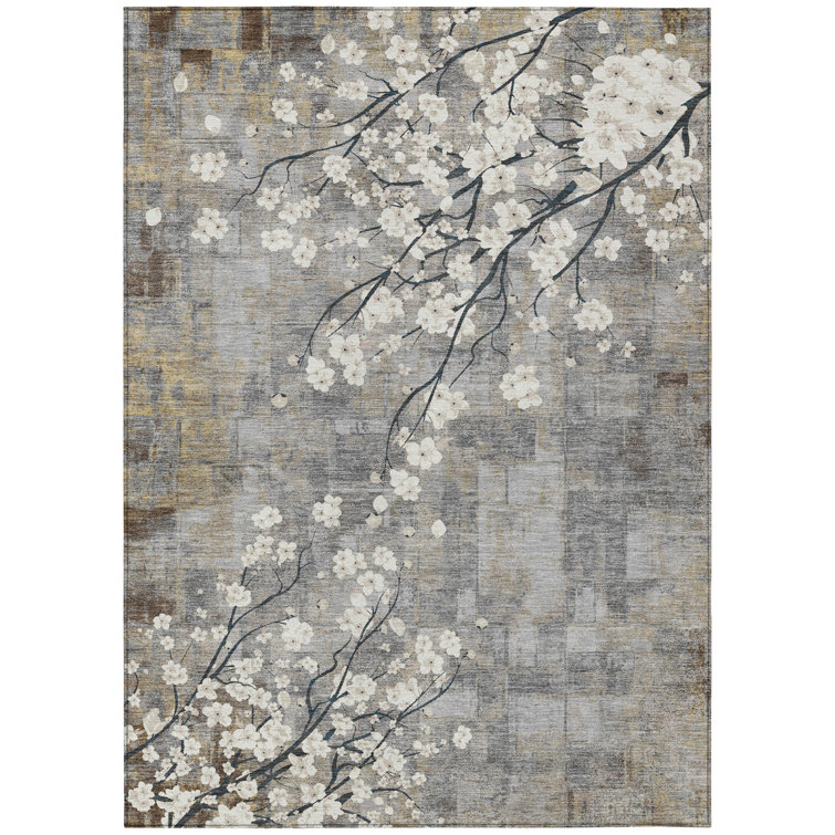 Machine Washable Indoor/Outdoor Boruta ACN2248 Floral Rug